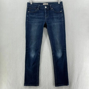 Uniqlo Jeans Women's Sz 25 Blue Dark Wash Skinny Low-Rise Stretch Denim Pockets
